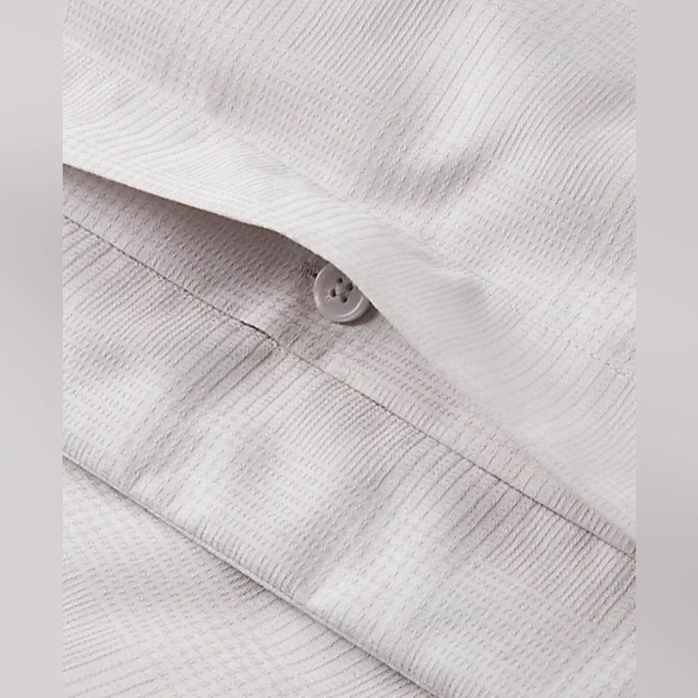 NWT Ralph Lauren Organic Cotton Lovan Jacquard Duvet Cover Queen Platinum $425